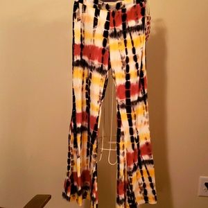 Vintage bell bottom tie dyed pants